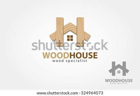 Wood House Vector Logo Template. Vector logo design template of wood house. It's a modern, simple and clean logo design, wood specialist.