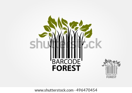 Barcode Forest Vector Logo Template. Forest logo symbol stylized as barcode. Barcode Finder Vector Logo is a designed for Any types of companies. It is made by simple shapes and looks professional.