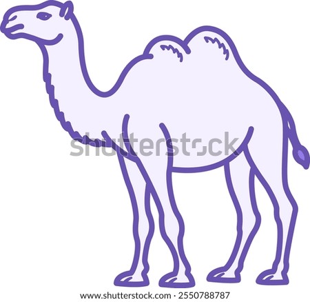 Camel Color Icon. Vector Illustration. Large Ruminant Mammal. Camel with Two Humps. Agriculture, Farming. Domestic Animals Concept