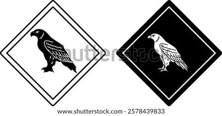 Similar – Image, Stock Photo Bird on road sign in front of Elbe river bank landscape