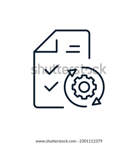 The concept of updated technical data. Vector icon isolated on white background.