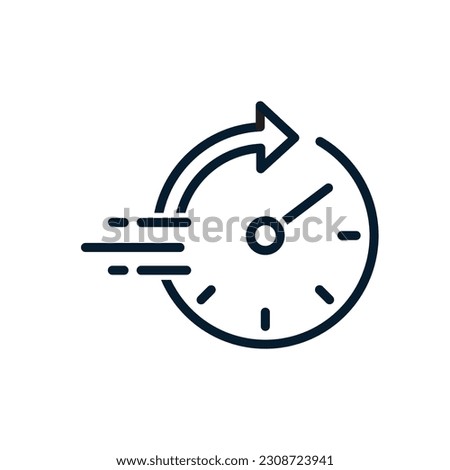The concept of fast response, reaction. Vector icon isolated on white background.