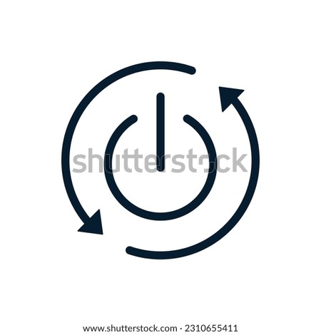Automatic restart concept. Vector icon isolated on white background.