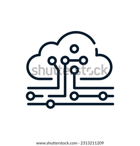 Cloud computing resources. Vector icon isolated on white background.