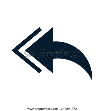 Arrow. Concept of reply, return. Vector linear icon isolated on white background.