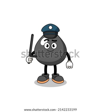Cartoon Illustration of oil police , character design