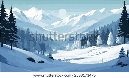 Similar – Image, Stock Photo snowy landscape