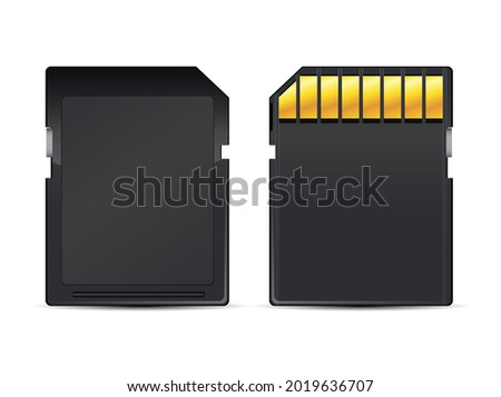 Illustration Vector memory SD cards isolated on white background this SD card for various computer, digital camera and smart mobile phone devices.