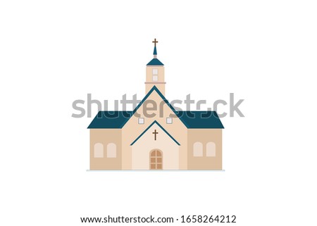 Church Public Place Vector Illustration