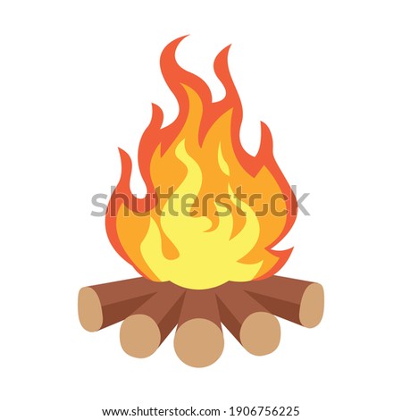 Camping Hot Bonfire Flat Icon
