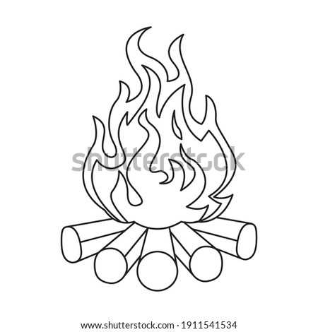Camping Bonfire Hot Outline Icon