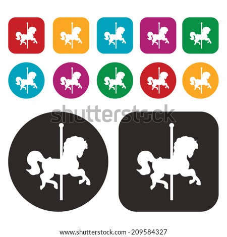 merry-go-round icon / carousel icon / horse icon / amusement ride icon