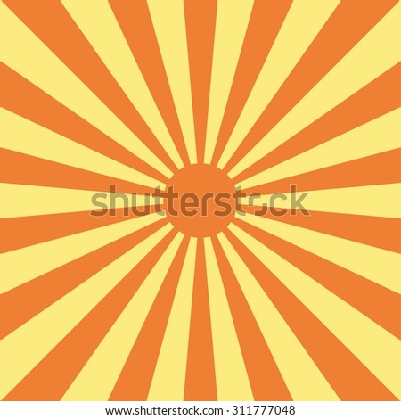 Rising Sun Background. Sun Rays. Orange Rays On Yellow Background ...