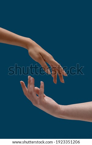 Similar – Image, Stock Photo close-up of two hands lying relaxed on top of each other