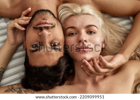 Similar – Image, Stock Photo Crop multiracial couple touching index fingers