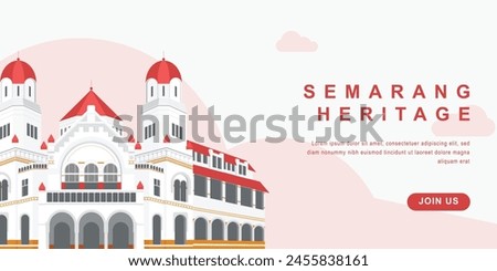 Semarang Heritage Banner with Semarang Icon