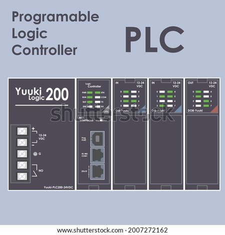 Logic Controller PLC Flat Design