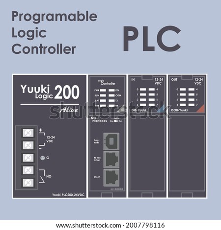 PLC Controller Industrial Flat Design