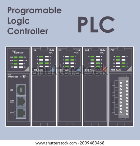 Simple Controller PLC Industrial Flat Design