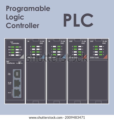 Simple Controller PLC Industrial Flat Design
