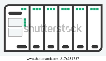 PLC Programable Logic Controller With Input and Output Flat Design