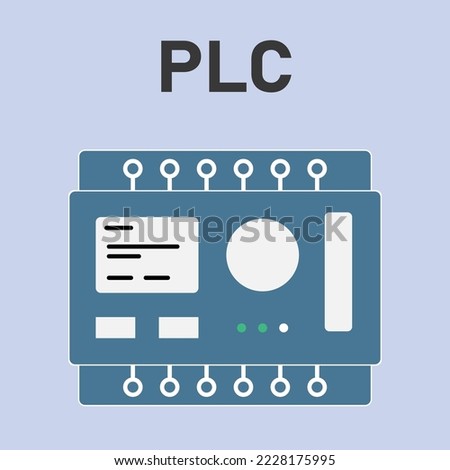 PLC Programable Logic Controller With Input and Output Flat Design