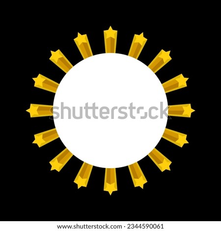 3d gold stars round arrange with copy space white background .banner backdrop shopping retail sale and promotion for business