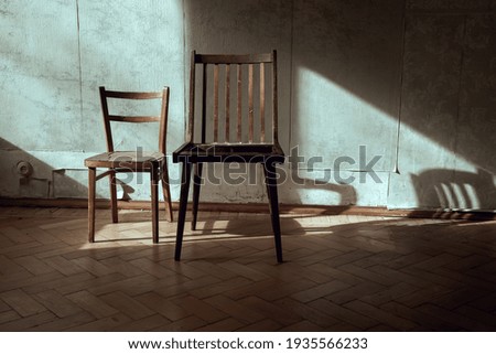 Similar – Image, Stock Photo Two chairs, two windows, one heater