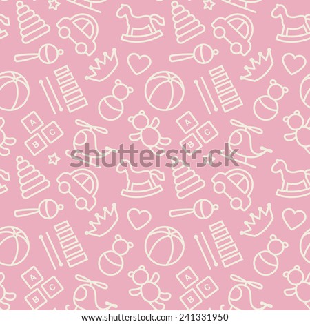Baby toys seamless pattern. 
