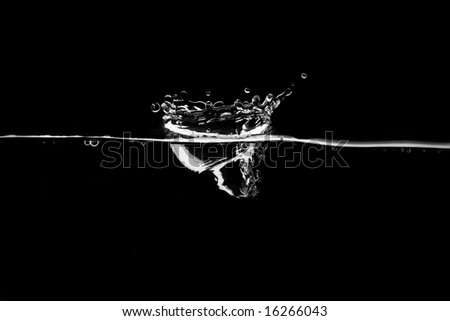 Pouring water, white water splash