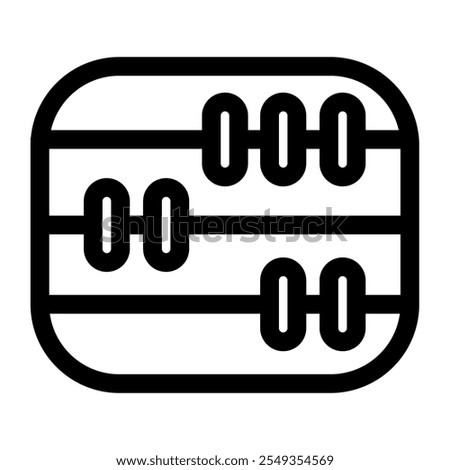 Mathematics slide rule symbol - modern education or office icon symbol