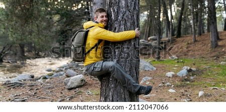 Similar – Image, Stock Photo Man embraces tree Tree hug