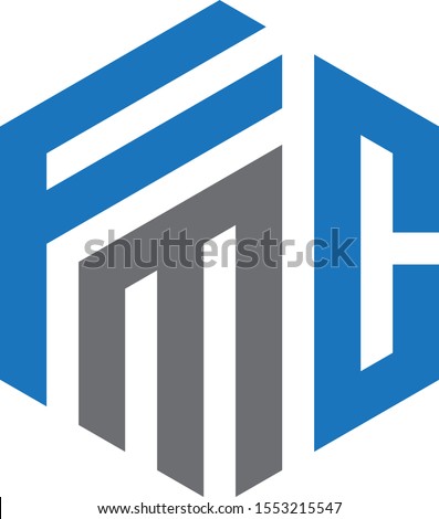 FMC MONOGRAM UNIQUE STYLE VECTOR LOGO WITH BLUE AND GRAY COLOUR 