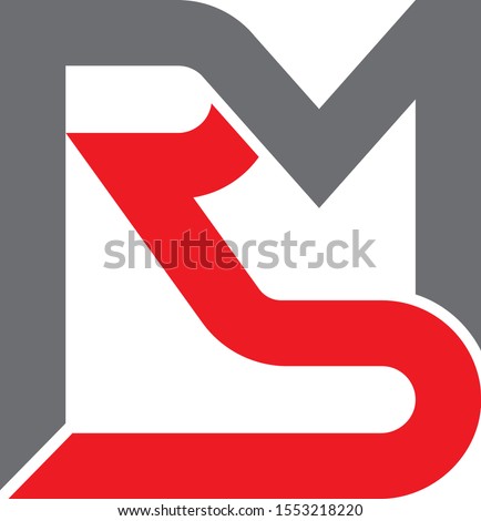RMS RSM MRS UNIQUE VECTOR LOGO WITH RED AND GRAY 
