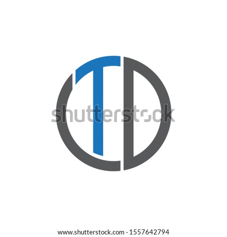 CTD or TCD Circle Logo Design Vector Eps With Blue And Black