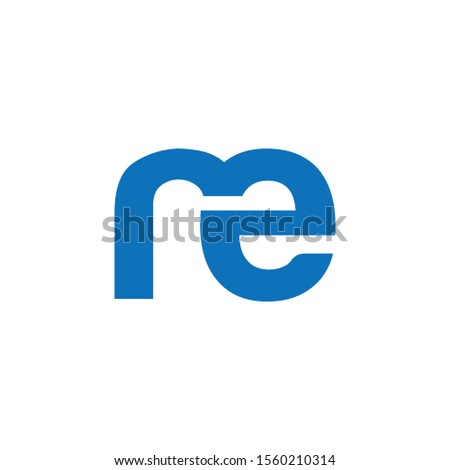 RE or ME Letter logo design with blue Stok fotoğraf © 
