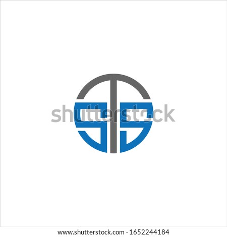 STS or TSS circle letter logo design with blue and grey.