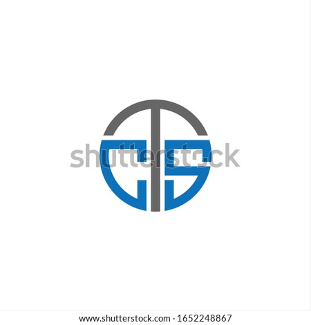 CTS or TCS circle letter logo design with blue and grey.