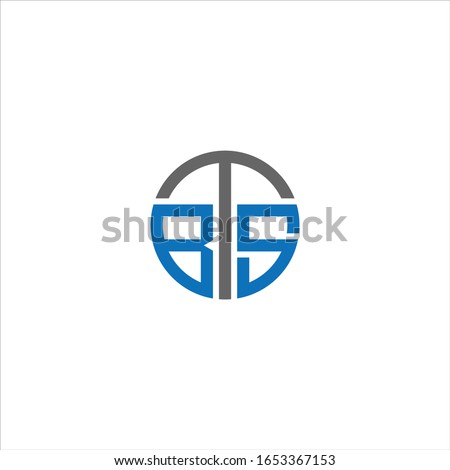 BTS or TBS Unique circle logo design with blue and grey.