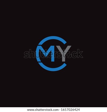 CMY , MCY unique monogram style logo design with blue and grey.