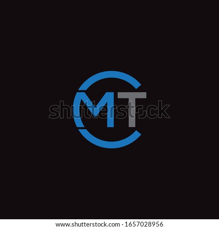 CMT , MCT unique monogram style logo design with blue and grey.