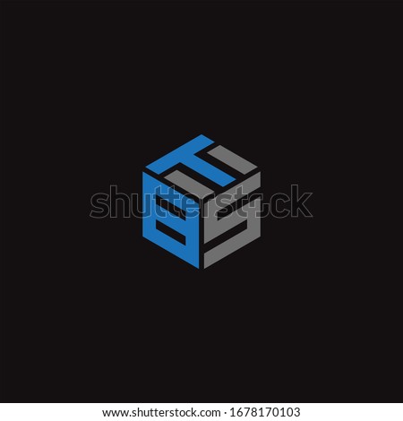 BTS or TBS unique monogram style vector logo design with blue and grey.