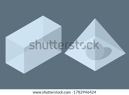 Square opacity and circle in triangle opacity isometric