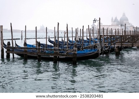 Similar – Image, Stock Photo Travel Venice, foggy grand canal with old houses, city trip