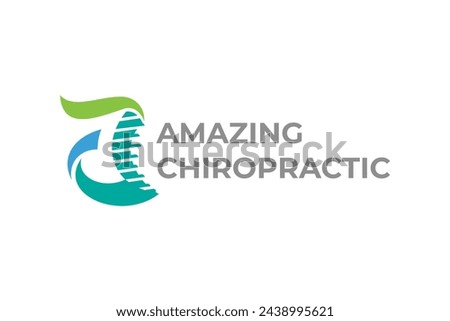 chiropractic logo design, letter a spine logo design