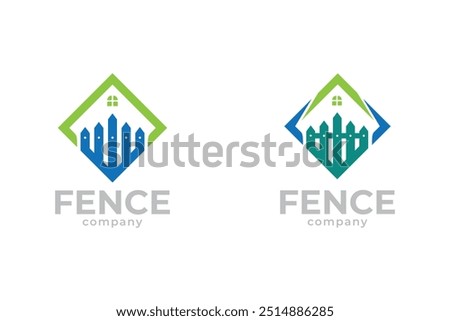 wood fence logo, home fence logo design,  fence illustration, contractor, builder, gate