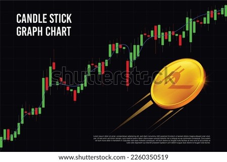 Indian economy increase bull market. indian stock market high growth or indian rupee coin with stock market Candle stick graph chart
