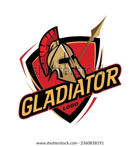 spartan gladiator mascot sport logo design vector