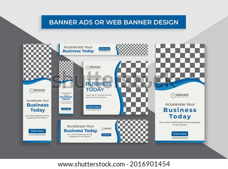 Clean Abstract Blue color Web Banner, Banner ads, Ads Banner