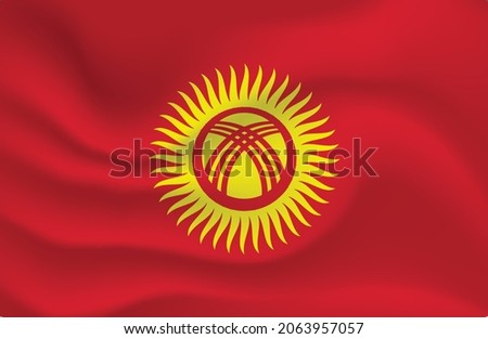 Waving flag of Kyrgystan background.